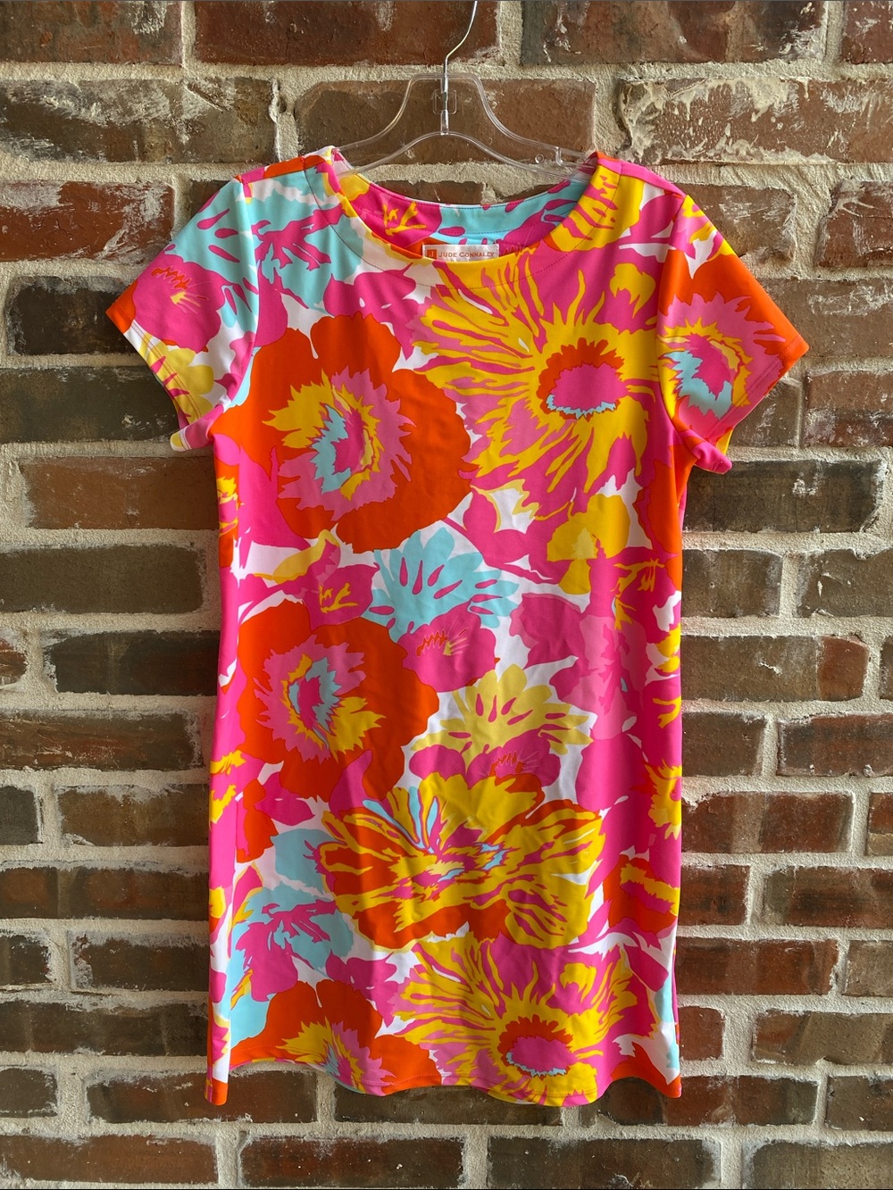 Jude Connally Bright Floral Pink, Orange & Yellow Tee Dress